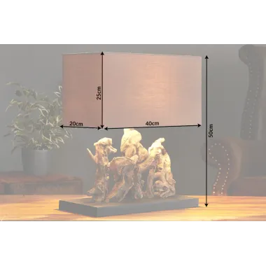 Invicta Lampa stołowa ARAGON z drewna wyrzuconego na brzeg 40cm / 20694