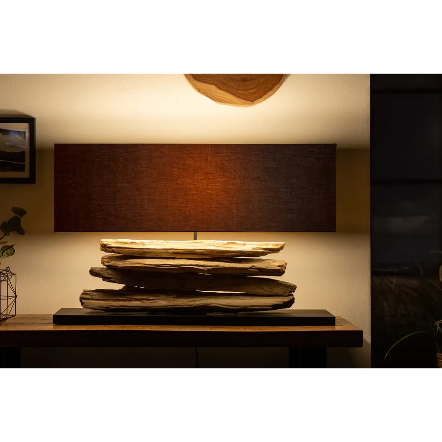 Invicta Lampa stołowa RIVERINE drewno teakowe 80cm / 17327