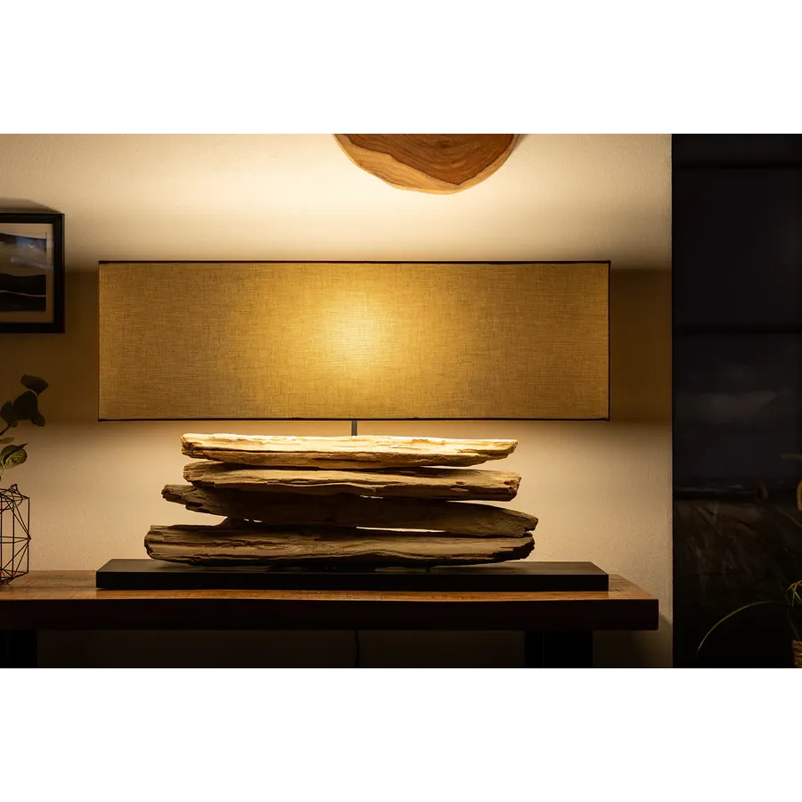 Invicta Lampa stołowa RIVERINE drewno dryftowe naturalne 80cm / 17326