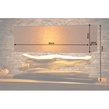 Invicta Lampa stołowa RIVERINE drewno dryftowe naturalne 80cm / 17326