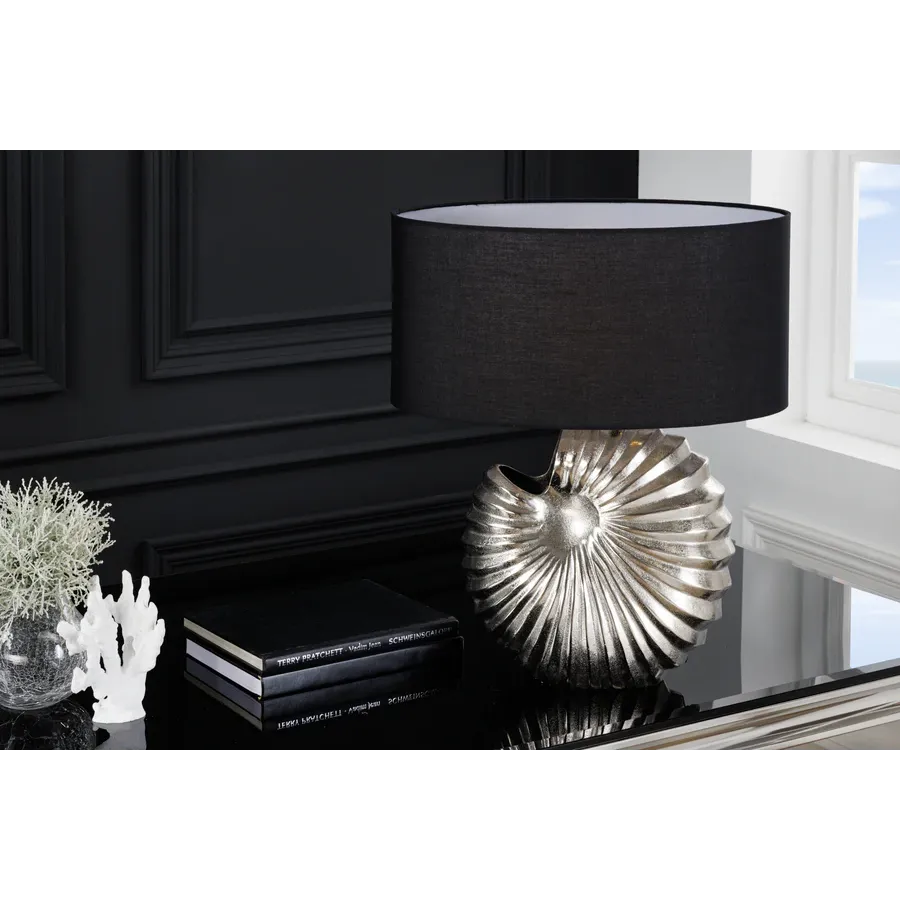 Invicta Lampa stołowa SHELL Srebrna 35cm / 42736