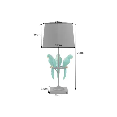Invicta Lampa stołowa WILDLIFE zielone papugi 75cm / 44356