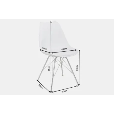 Invicta Krzesło SCANDINAVIA Retro białe 50cm / 35784