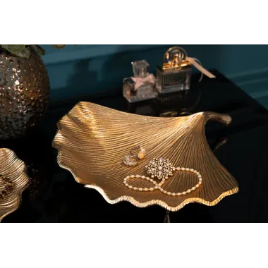 Invicta Patera dekoracyjna GINKGO złota 33cm / 41777