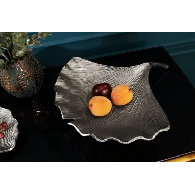 Invicta Patera dekoracyjna GINKGO Srebrna 42cm / 41776