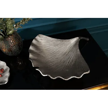 Invicta Patera dekoracyjna GINKGO Srebrna 42cm / 41776