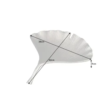 Invicta Patera dekoracyjna GINKGO Srebrna 42cm / 41776
