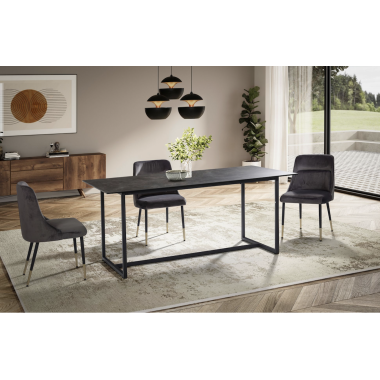 Wohnling Stół ceramiczny SYMBIOSE optyka czarnego marmuru 200cm / WL6.972