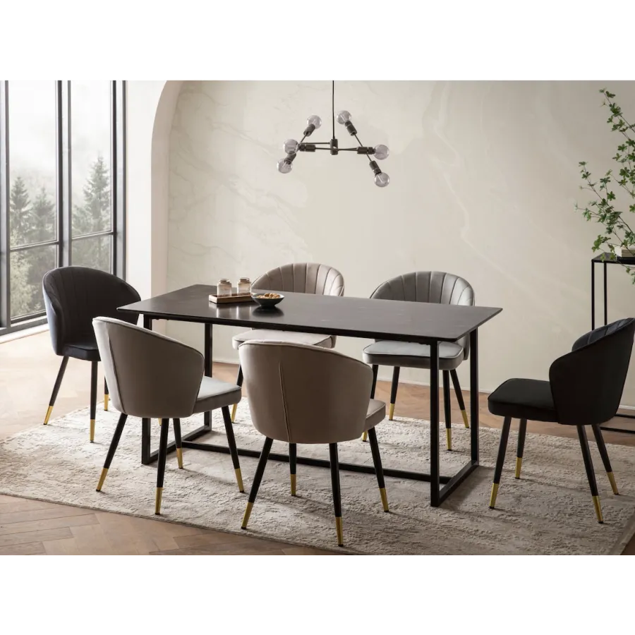 Wohnling Stół ceramiczny SYMBIOSE optyka czarnego marmuru 200cm / WL6.972