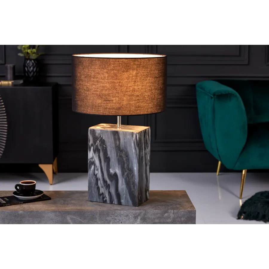 Invicta Lampa stołowa NOBLE podstawa czarny marmur 35cm / 40901