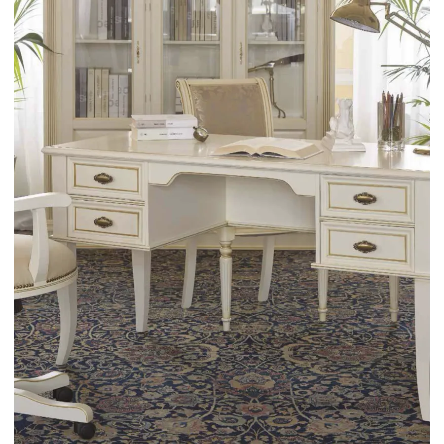 Włoskie Klasyczne biurko PUCCINI 4 szuflady 150 x 81 x 65cm / 46731