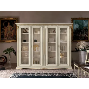 VIVALDI CREMA Włoski Regał ze zdobieniami 268 x 215 x 60cm / 1723