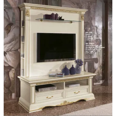 VIVALDI CREMA Włoska Witryna szklana 1 drzwi ze zdobieniami 86 x 215 x 50cm / 1719