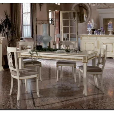 VIVALDI CREMA Włoska Komoda 2 drzwi 6 szuflad zdobienia 215 x 108 x 55cm / 1710