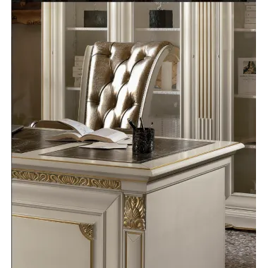 VIVALDI CREMA Włoska Komoda 2 drzwi 6 szuflad zdobienia 215 x 108 x 55cm / 1710