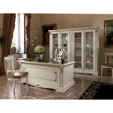 VIVALDI CREMA Włoska Komoda 2 drzwi 6 szuflad zdobienia 215 x 108 x 55cm / 1710