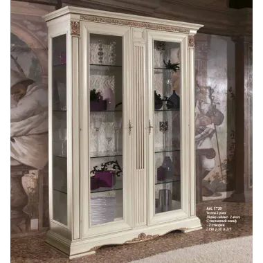 VIVALDI CREMA Włoska Komoda 2 drzwi 2 szuflady zdobienia 187 x 108 x 55cm / 1712