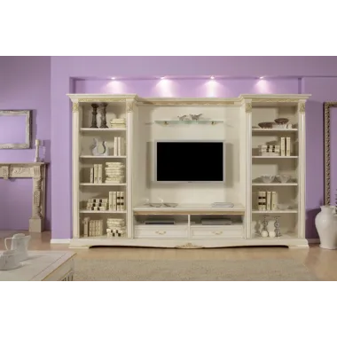 VIVALDI CREMA Włoska Komoda 2 drzwi 2 szuflady zdobienia 187 x 108 x 55cm / 1712