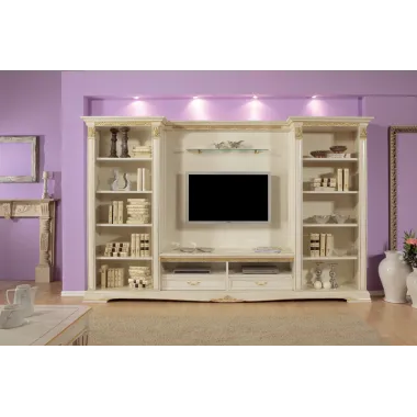 VIVALDI CREMA Włoska Komoda 2 drzwi 2 szuflady zdobienia 187 x 108 x 55cm / 1712