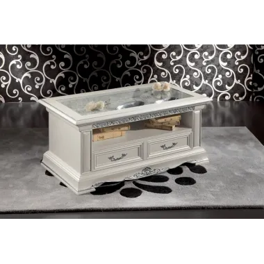 VIVALDI CREMA Włoska Komoda 2 drzwi 2 szuflady zdobienia 187 x 108 x 55cm / 1712