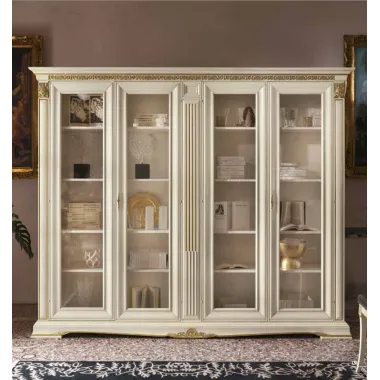 VIVALDI CREMA Włoska Luksusowa Ściana TV ze zdobieniami 350 x 215 x 60cm / 1726