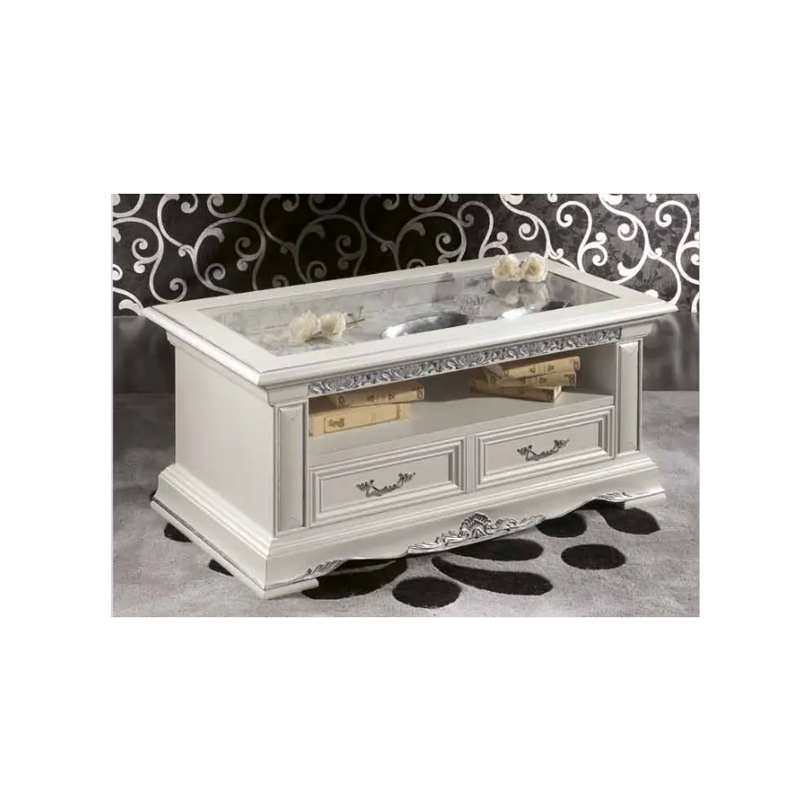 VIVALDI CREMA Włoski Stolik kawowy ze zdobieniami 120 x 57 x 64cm / 1729