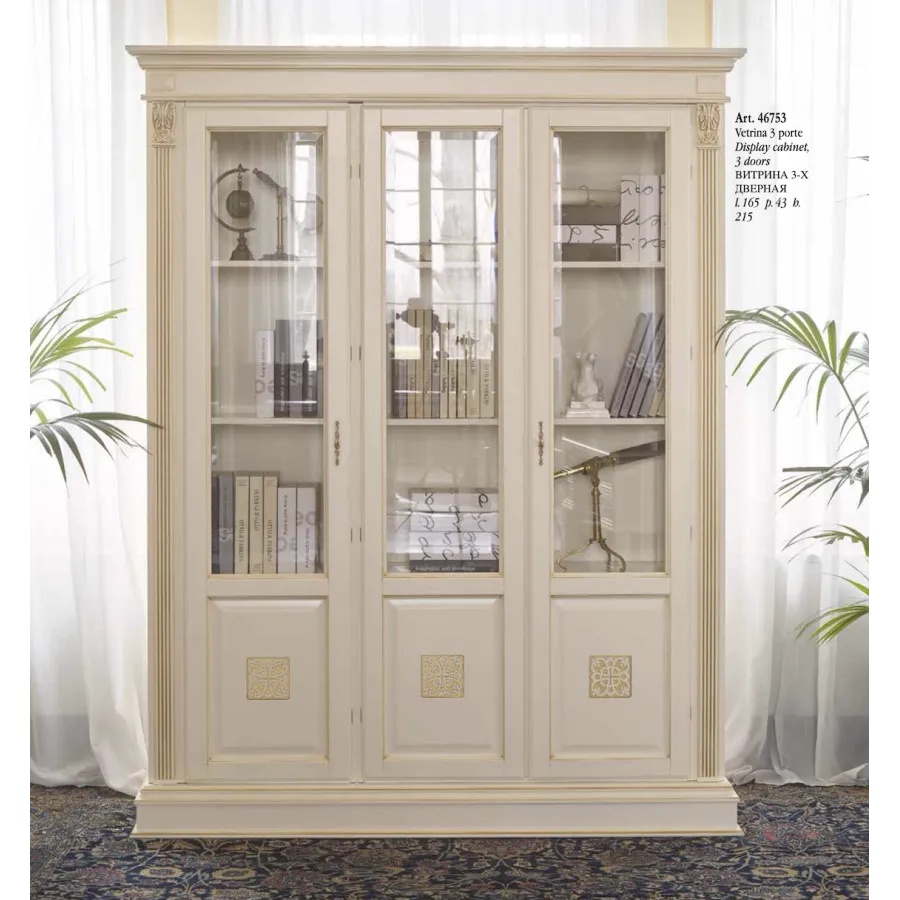 PUCCINI Włoska Witryna szklana 3 drzwiowa 165 x 215 x 43cm / 46754