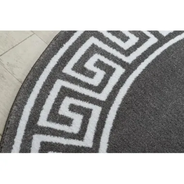 Dywan HAMPTON Versace Grecki wzór szary koło 120cm / GR2885