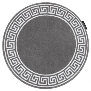 Dywan HAMPTON Versace Grecki wzór szary koło 120cm / GR2885