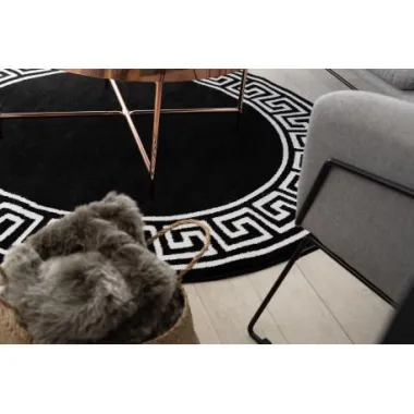 Dywan HAMPTON Versace Grecki wzór czarny 140cm / GR2901