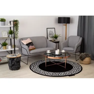 Dywan HAMPTON Versace Grecki wzór czarny koło 160cm / GR2910