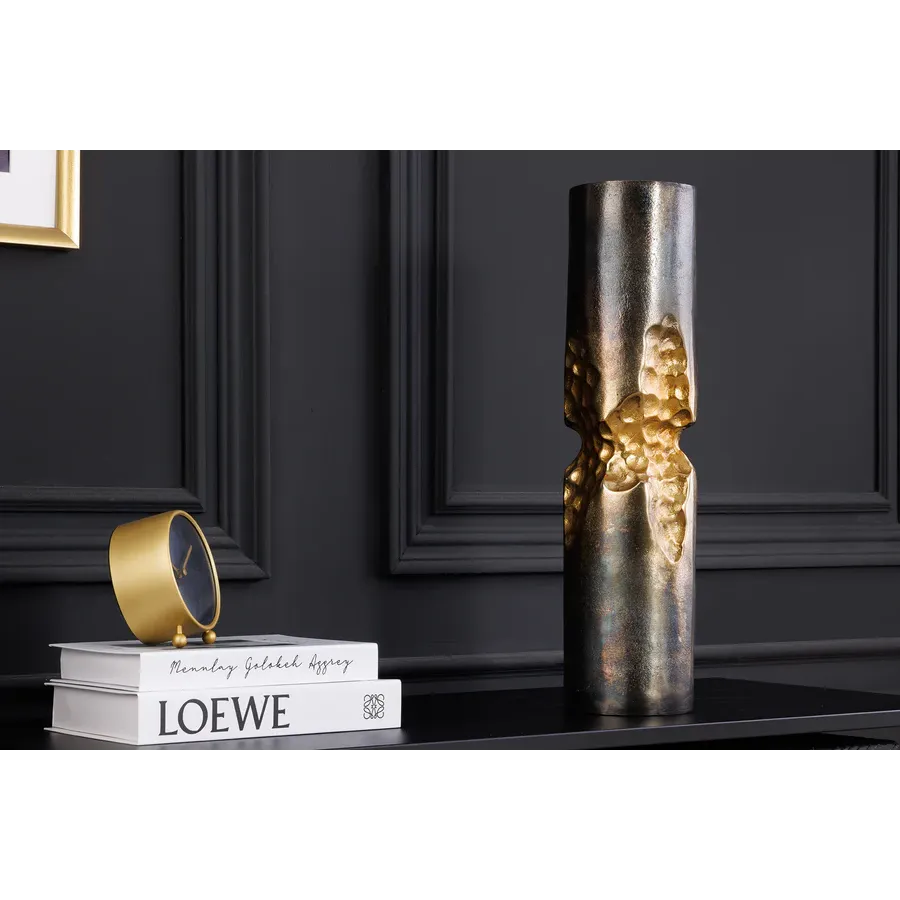 Invicta Wazon PRECIOUS efekt uderzenia młotka czarno-złoty 40cm / 44893