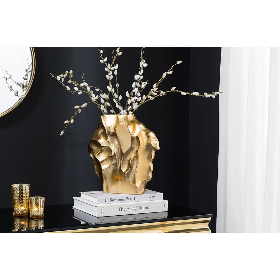 Invicta Wazon LIQUID efekt uderzenia młotka Złoty 25cm / 44878