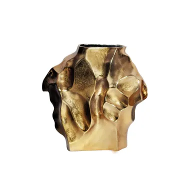 Invicta Wazon LIQUID efekt uderzenia młotka Złoty 30cm / 44876