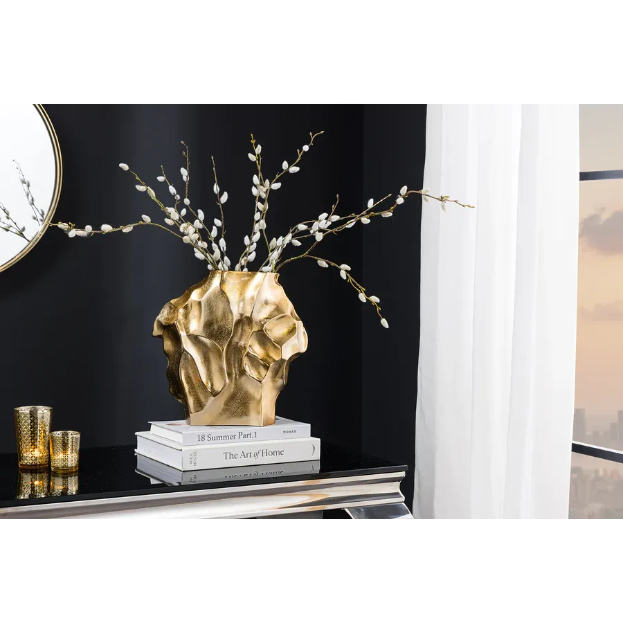 Invicta Wazon LIQUID efekt uderzenia młotka Złoty 30cm / 44876