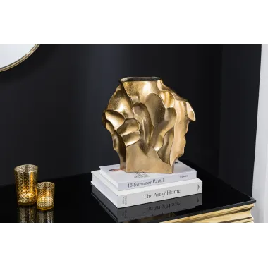 Invicta Wazon LIQUID efekt uderzenia młotka Złoty 30cm / 44876