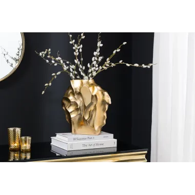 Invicta Wazon LIQUID efekt uderzenia młotka Złoty 30cm / 44876