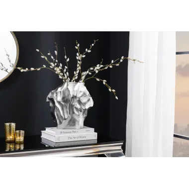 Invicta Wazon LIQUID efekt uderzenia młotka Srebrny 25cm / 44879