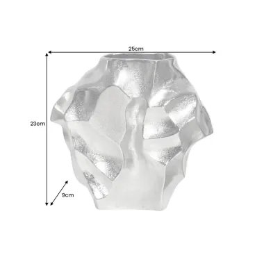 Invicta Wazon LIQUID efekt uderzenia młotka Srebrny 25cm / 44879