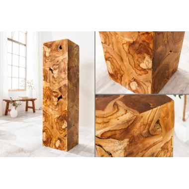 Invicta Słupek dekoracyjny TRIBAL drewno tekowe naturalny brąz 110cm / 44710