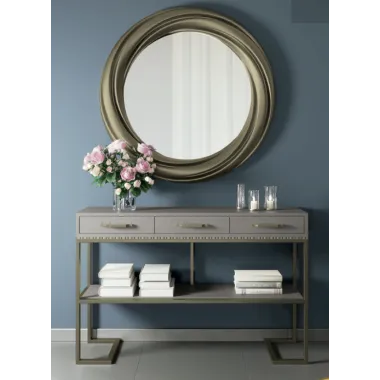 MILANO Włoska Konsola szampańska rama 130 x 84.5 x 39cm / 9239