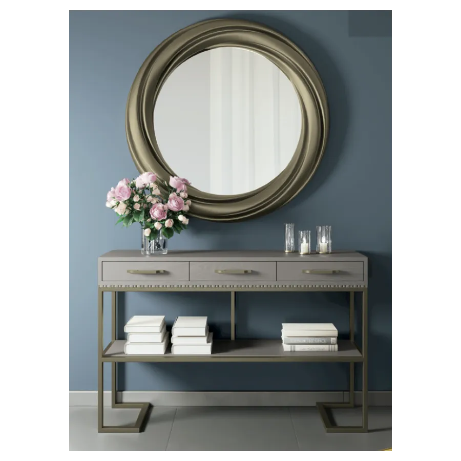 MILANO Włoska Konsola szampańska rama 130 x 84.5 x 39cm / 9239