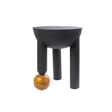 Invicta Stolik boczny ABSTRAKT 50cm z kulą z drewna mango / 44855