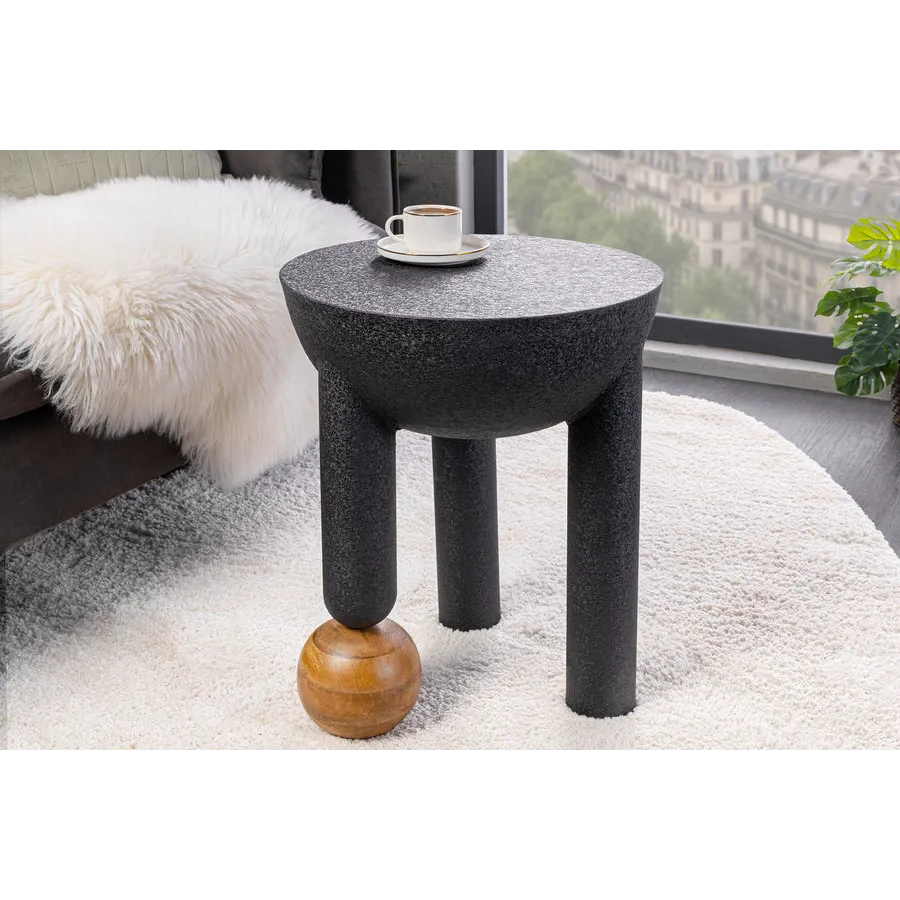 Invicta Stolik boczny ABSTRAKT 50cm z kulą z drewna mango / 44855