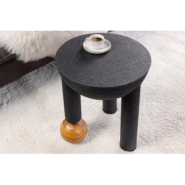 Invicta Stolik boczny ABSTRAKT 50cm z kulą z drewna mango / 44855