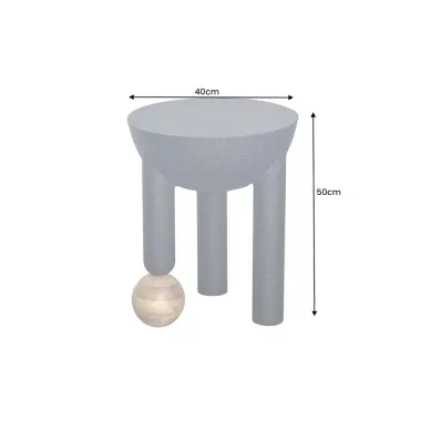 Invicta Stolik boczny ABSTRAKT 50cm z kulą z drewna mango / 44855