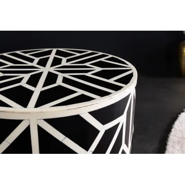 Invicta Stolik boczny BONE INLAY 45cm Poliester / 43661