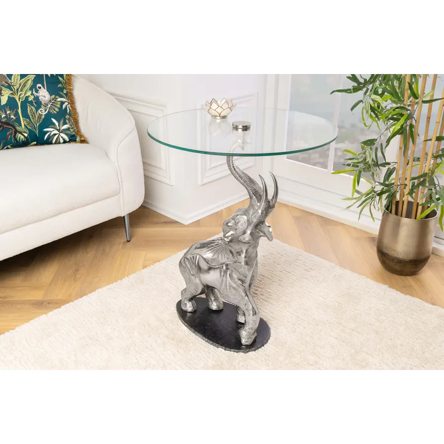 Invicta Stolik boczny ELEPHANT szkło hartowane 80cm / 43557