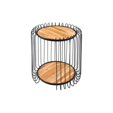 Invicta Stolik boczny TRUE ELEMENTS rama z czarnego drewna akacjowego 50cm / 45737