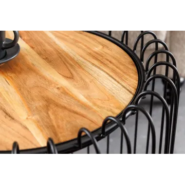 Invicta Stolik boczny TRUE ELEMENTS rama z czarnego drewna akacjowego 50cm / 45737